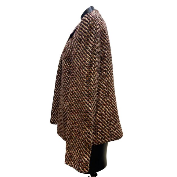 Doncaster Silk Tweed Jacket Brown & Red Size 12 - Picture 4 of 7
